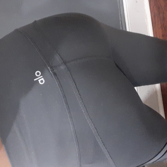 Alo yoga mesh wrapped stirrup high waist grey leggins size extra small - Picture 4 of 14